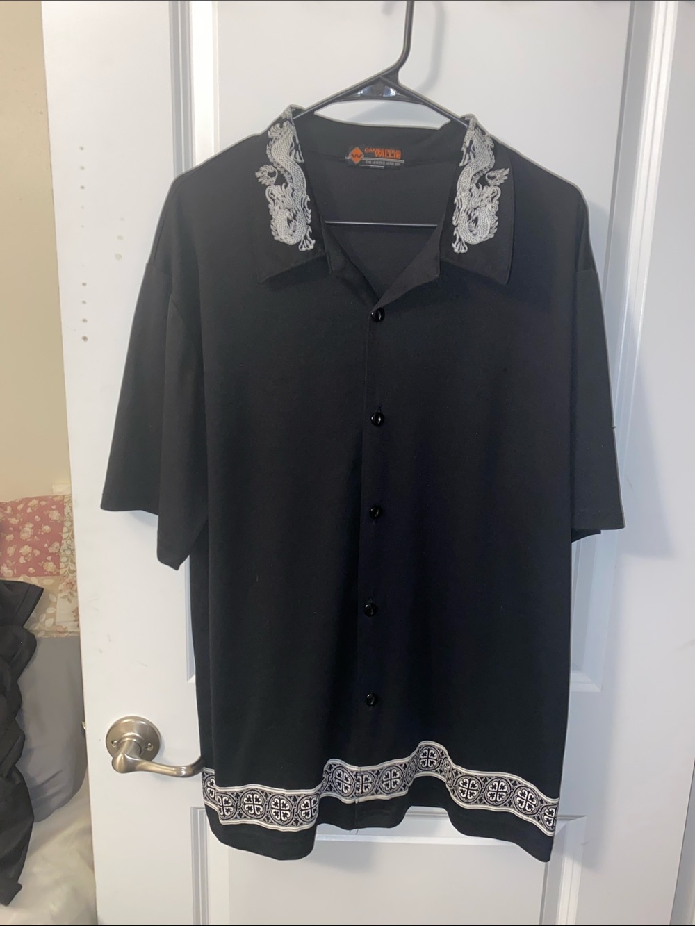 Vintage Y2K Dangerous Willis Dragon Embroidered Button Up Shirt